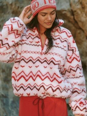 Beach Riot Leona Slopes Sherpa Quarter Zip Pullover NWT